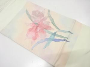 蘭模様織り出し　名古屋帯